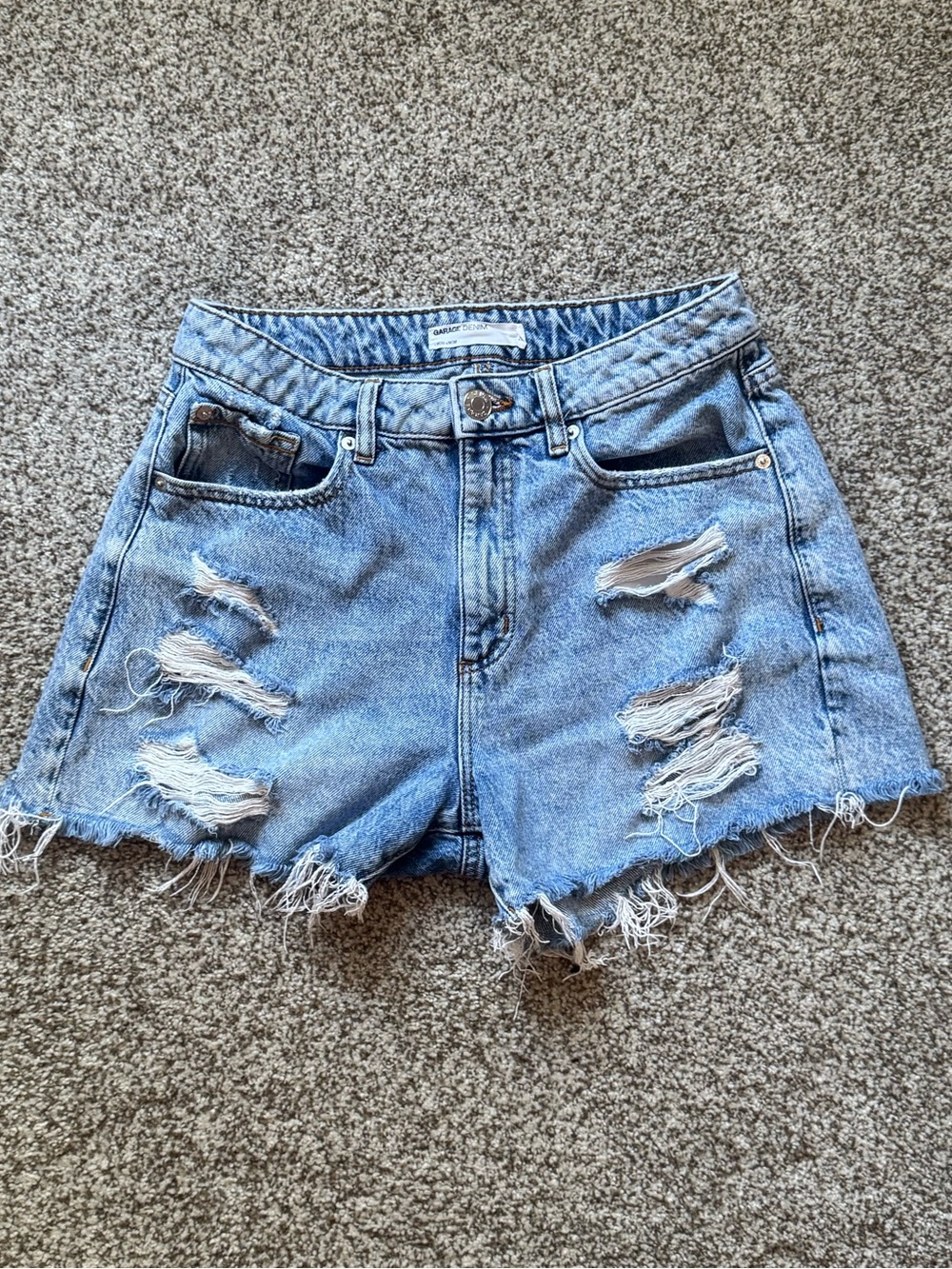 Distressed Denim Mom Shorts